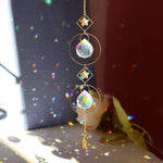 HASTHIP Sun Catcher for Home Decor 12.9 in Hanging with Multi Faceted Star Charm | Colorful Reflective Room Decoration