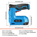 HASTHIP Electric Staple Nail Gun for Upholstery and Carpentry with 1500mAh USB Rechargeable Battery | Includes 400 Staples and Nails