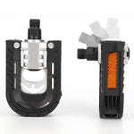 HASTHIP® Bike Pedals, Folding Bike Pedals Universal 9/16'' with Reflective Strips | Aluminum | Non-Slip