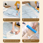 HASTHIP Hanging Vacuum Storage Bags for Clothes with Double Seal Zippers and Hooks | 4Pcs 41 and 57 in Dustproof Closet Bags