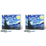 HASTHIP DIY Art Paint Kit by Number for Beginners with Pre Framed Canvas 15.7x19.6 in | Starry Night Oil Painting Set