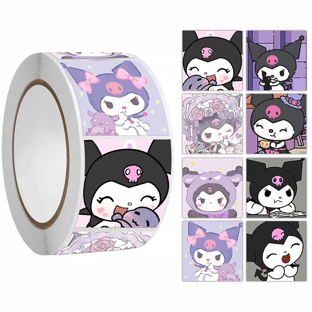 HASTHIP® 500Pcs Kuromi Stickers - 8 Designs Kuromi & Melody Stickers, Cute Stickers Decals Assorteds Kawaii Sticker Gifts for Kids Teens Girls Adults, Ideal DIY Decor & Gift for Sanrio Fans