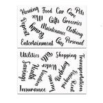 HASTHIP Cash Envelope Sticker Labels for Budget Planner featuring 28 Black Vinyl Decals