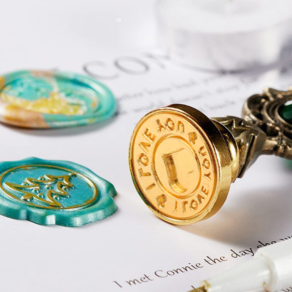 Wax Seal Stamp Kit, Wax Seal Kit, Seal Stamp Kit, Wax Seal Stamp with Sealing Wax Beads, Candles, Wax Melting Spoon, Wooden Handle Stamp For Craft, Fine Gift Box (Love)