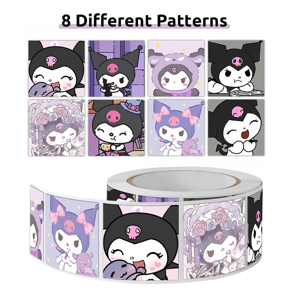 HASTHIP® 500Pcs Kuromi Stickers - 8 Designs Kuromi & Melody Stickers, Cute Stickers Decals Assorteds Kawaii Sticker Gifts for Kids Teens Girls Adults, Ideal DIY Decor & Gift for Sanrio Fans