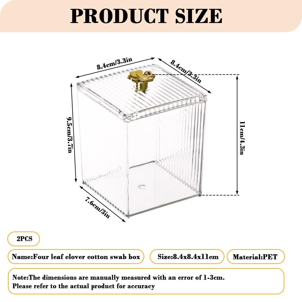 HASTHIP Clear Acrylic Storage Box for Makeup Essentials with Lids 9.5x8.4cm | Dustproof Dispenser