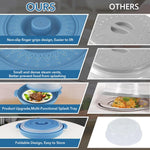 HASTHIP Microwave Plate Cover Tray for Splatter Protection with 10.5 in Vent Lid Blue 2PCS