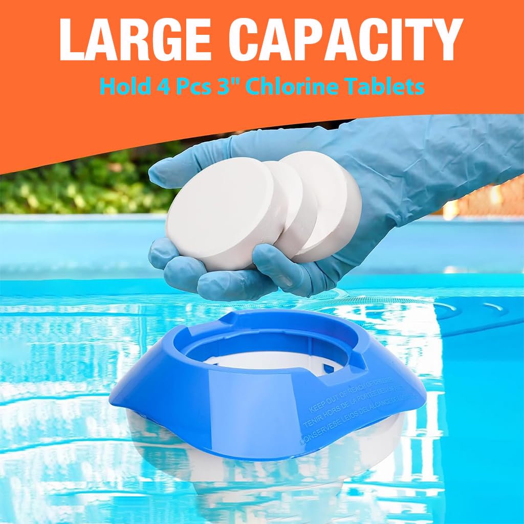 HASTHIP Pool Chlorine Floater for Swimming Pool and Spa featuring 7 in Design | Holds 3 in Tablets