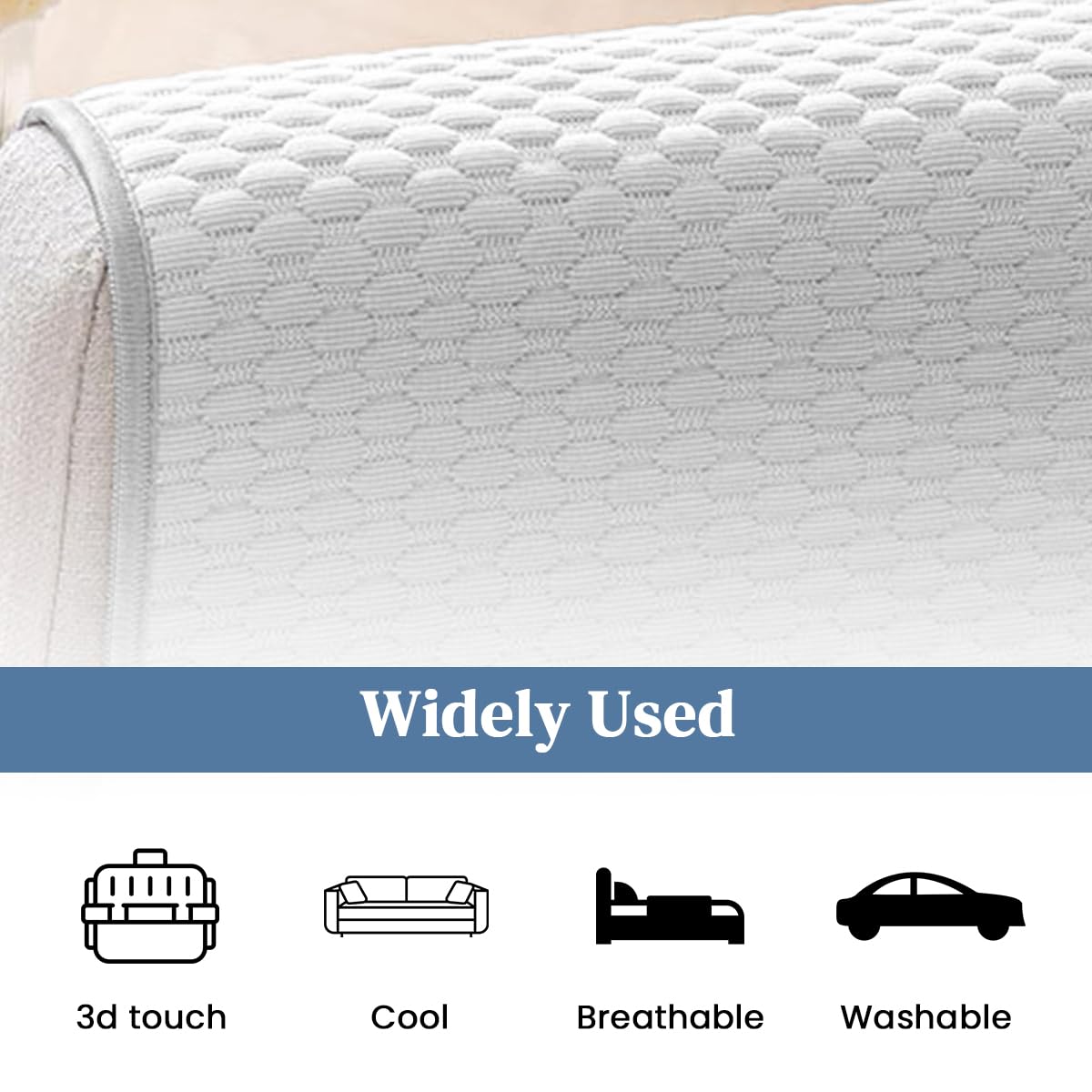 HASTHIP Quilted Sofa Cover Mat for Summer Comfort with Anti Slip Backing 27.5x70.8 in | Ice Silk Breathable Pad for 1 3 Seaters