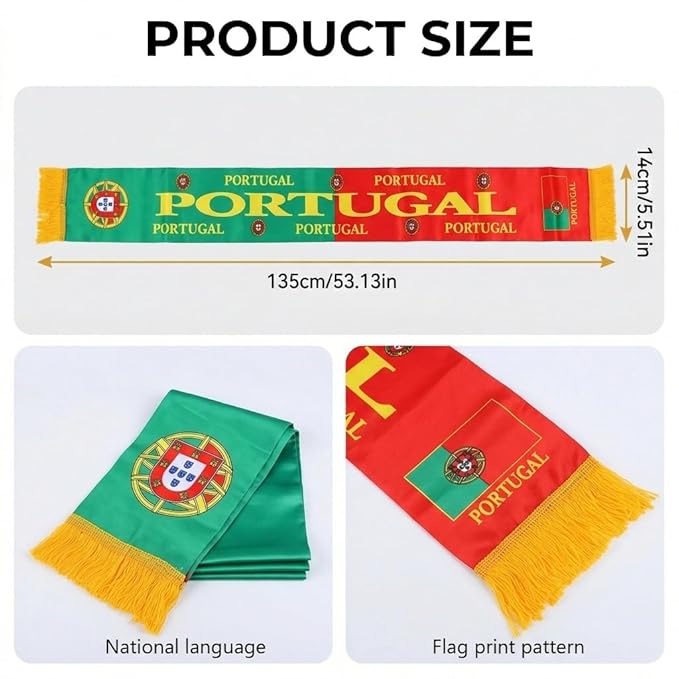 HASTHIP® World Cup 2026 Scarf & Shawls, Unisex Double-Sided Print Scarf for Men Women Match Schedule Viewing Gear Soccer Fan Gift-Red