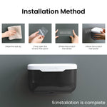 HASTHIP Toilet Paper Holder for Bathroom with Utility Shelf 20x12x12cm | ABS Plastic Wall Mount Design