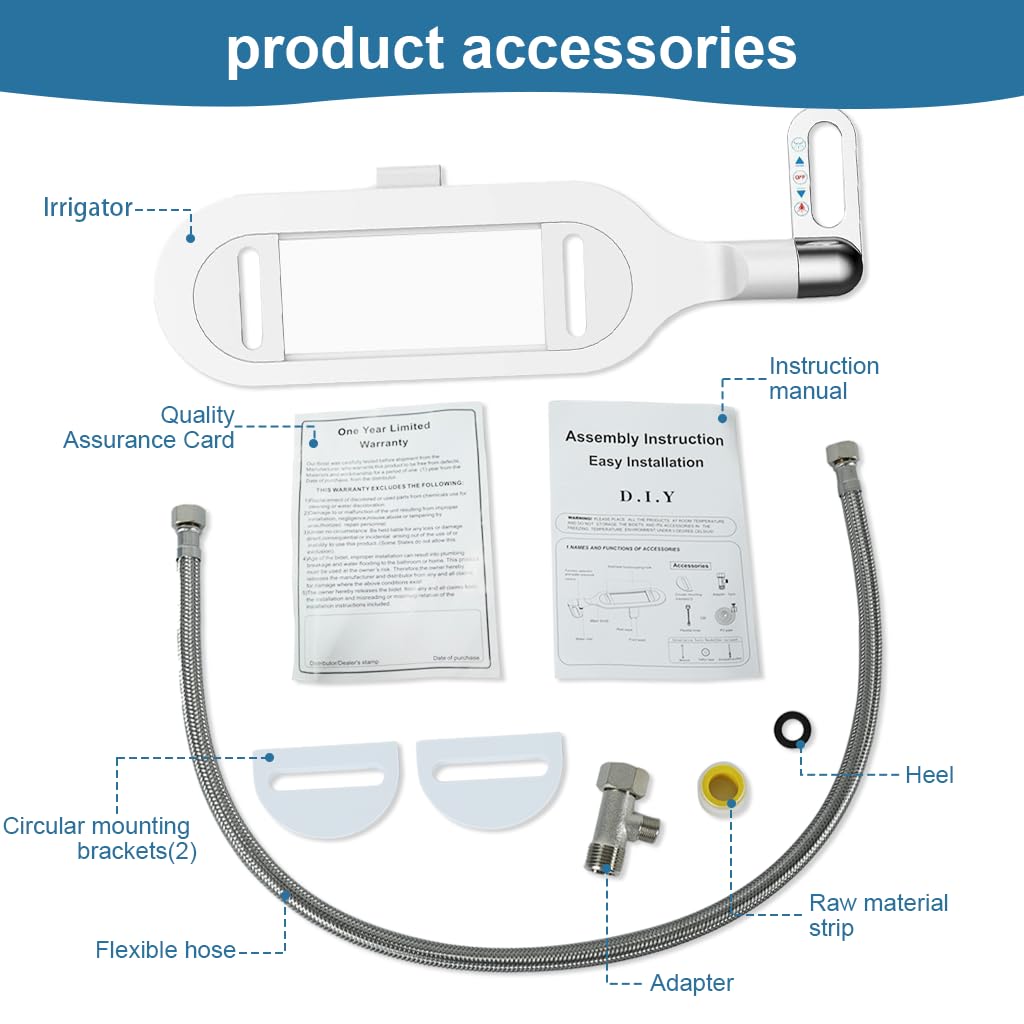HASTHIP Jet Spray for Toilet Seat with Dual Nozzles and Press Control Handle | ABS Bidet Kit