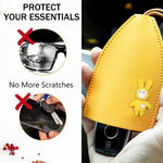 HASTHIP Car Key Case for Cute Key Storage with Pull Out Design and PU Leather | 4 PCS Set