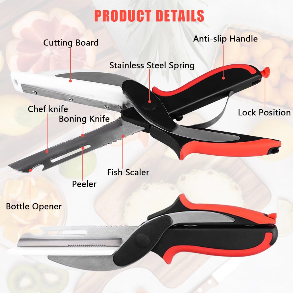 HASTHIP® Multi Purpose Made In Japan Kitchen Scissors, Food scissors, Stainless Steel Solid Kitchen Shears for Meat, Seafood, Chicken, Vegetables, Bottle Opener