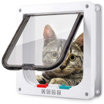 HASTHIP® Puerta para Gatos y Perros Pequeños con Cerradura de 4 Modos, Puerta Interior Exterior para Mascotas, Solapa Silenciosa y Resistente al Agua, Fácil de Instalar, Plástico ABS Durader