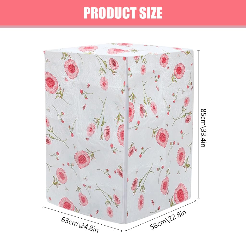 HASTHIP Washing Machine Cover for 6–7 kg Front Load Models with Roll Up Zipped Front and PEVA Fabric | 56x60x82 cm Dust Protection