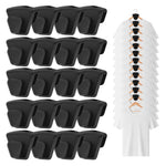 HASTHIP Wardrobe Hanger Connectors for Space Saving Closet Organization 20 pcs | Black Plastic Hooks