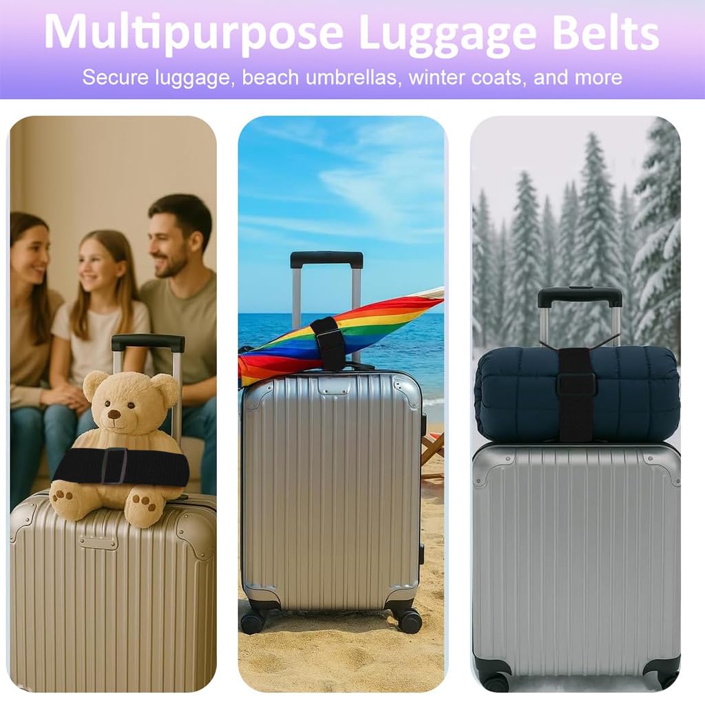 HASTHIP Adjustable Luggage Straps with Dual Loops
