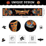 HASTHIP Halloween Table Runner for Dining Table featuring Evil Pumpkin Print 13x72 in | Washable Linen Decor