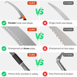 HASTHIP Manual Pruning Saw for High Branch Cutting with 9.8 ft Pole and Hooked Blade | Stainless Steel Screw-Fixed Attachment