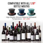 HASTHIP Wine Stoppers for Table Setting and Decoration featuring Hat Style Silicone | 3Pcs Reusable Universal Fit Plugs