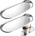 HASTHIP Stainless Steel Bathroom Tray for Appetizers and Desserts with Mirror Finish 30x12cm