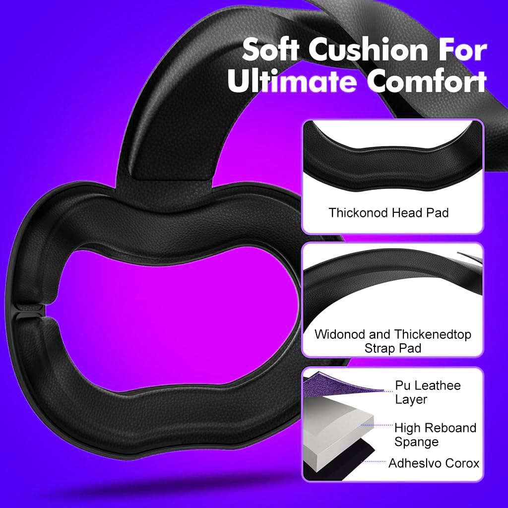 HASTHIP® Correa Elite Ajustable para Meta Quest 3/3S, Reemplazo Ligero y Ergonómico de Alta Durabilidad, Accesorio de Realidad Virtual Compatible (No Incluye Casco VR)
