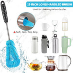 HASTHIP Bottle Cleaning Brushes Set for Cups and Straws with Curved Bristles | 3Pcs BPA Free