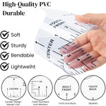 HASTHIP® 8Pcs Basic T-Shirt Alignment Rulers Collar Alignment Guides with Scales Basic Collar Pattern Guides PVC Transparent Alignment Ruler for Centering Clothing Design