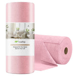 HASTHIP® Microfiber Cleaning Cloth Roll 25x25CM Tear-Away Reusable Kitchen Towel Roll Washable Super Absorbent Lint Free Cleaning Rags for Kitchen Car Garage and Home (Pink, 20 Pack)