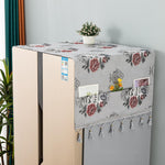 HASTHIP Fridge Cover for Side by Side Refrigerator with Pockets 26.3x55 in Polyester | Floral Tassel Design