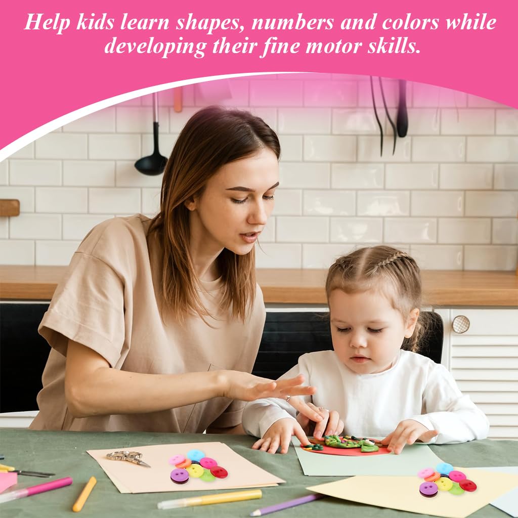 HASTHIP Sewing Buttons for DIY Crafts featuring Dual Hole 11mm Resin Mix Colors | 350pcs