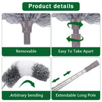 HASTHIP Microfiber Feather Duster for Ceiling Fans and High Ceilings with 100 in Extension Pole | 6 PCS Washable Bendable Cleaning Set