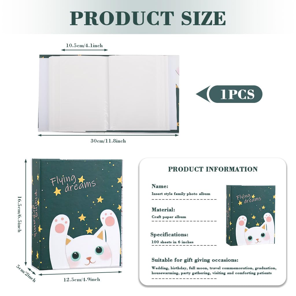 HASTHIP Photo Album 4x6 for Family Memories with Clear Pockets Holds 100 Photos | Baby Gift