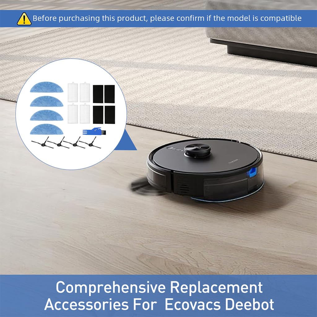 HASTHIP Replacement Parts for Ecovacs Deebot Y1 and Y1 Pro | 13Pcs Kit with Pads Brushes and Filters