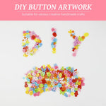 HASTHIP Sewing Buttons for Crafts and Clothes 300 pcs featuring Assorted Shapes | Resin Round Candy Colors for DIY Projects