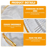 HASTHIP Silicone Round Serving Tray Set of 3 with Golden Handles for Snacks and Fruits | Transparent Resin Design for Elegant Dining