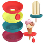 HASTHIP Silicone Popsicle Drip Catcher for Waffle Cones with Removable Plug | Pack of 4