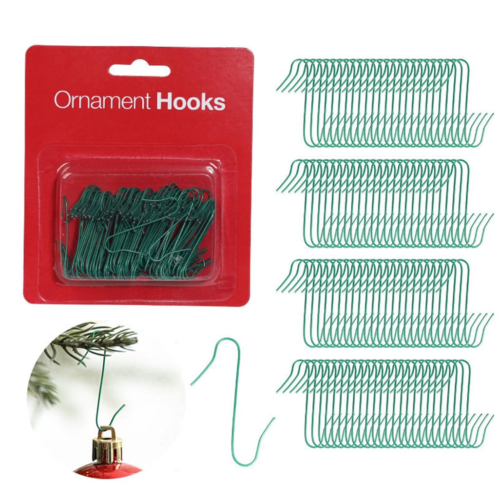 HASTHIP S Hooks for Christmas Tree Decoration featuring 1.57 in Metal Design and 100 Pcs Green Set