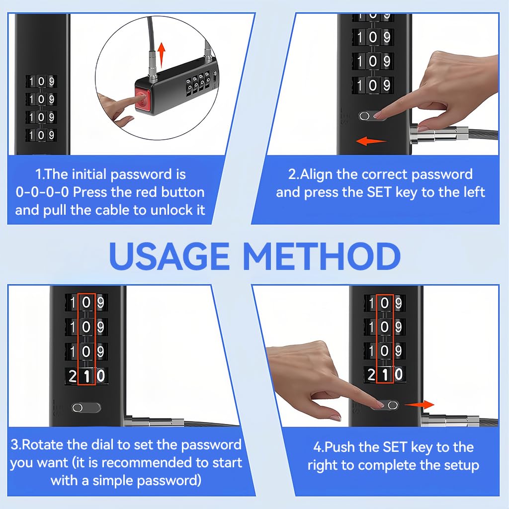 HASTHIP® 60cm Combination Cable Lock