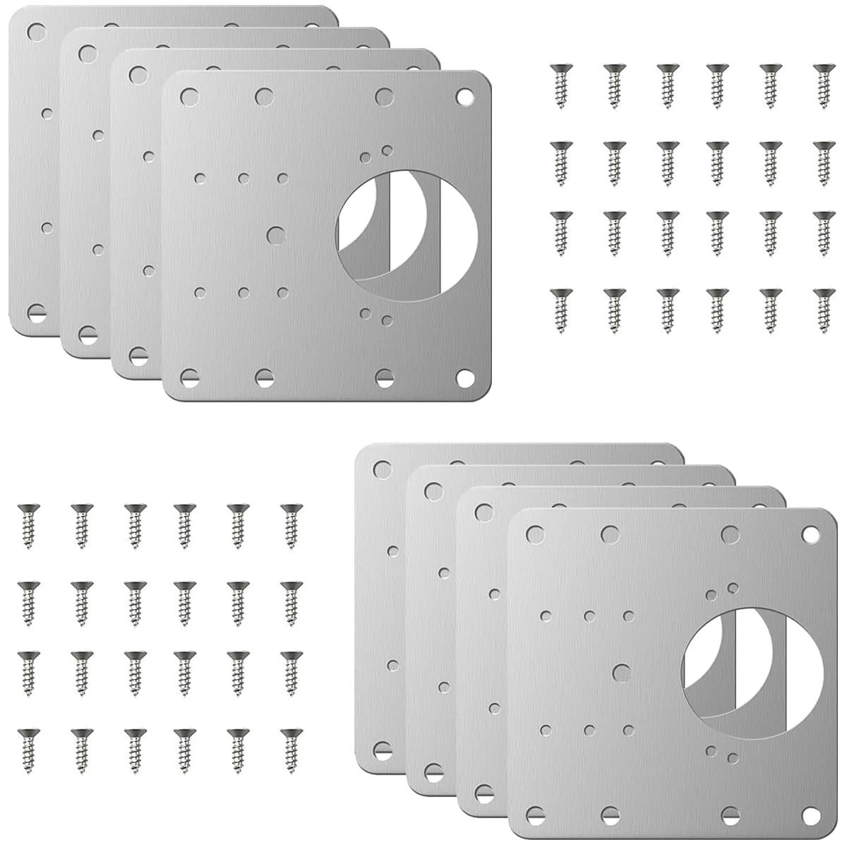 HASTHIP® 12Pcs Hinge Repair Kit Cabinet Door Hinge Repair Plate Hinge Fixing Plate for Kitchen Cupboard Door Locker Cabinet Door, Hinge Fixing Plate Cabinet Hinge Repair Brackets with Mounting Screws