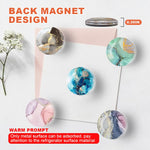 HASTHIP Fridge Magnets for Kitchen and Office with Strong Magnetic Hold | Set of 12 Round Glass Marble Designs
