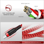 HASTHIP® Cable de Carga USB C 16.4ft 3.1 Tipo C para iPhone 15,62W PD,Transferencia de Datos 480Mbps Cable Extra Largo Nailon Trenzado Compatible con Teléfonos Tabletas PS5 - Rojo