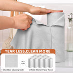 HASTHIP Microfiber Cleaning Cloth Roll for Kitchen Spills with Pre Cut Sheets 100Pcs | Reusable and Streak Free Towels