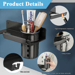 HASTHIP Hair Dryer Stand for Bathroom and Salon with 3 in 1 Organizer Carbon Steel | Space Saving Wall Mounted Holder