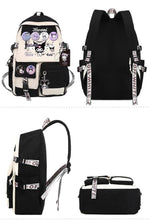 HASTHIP® 23Pcs Kawaii Kuromi School Supplies Set with Notebook, Pencil Pouch, Stickers, Pens + PALAY Kuromi Backpack for Girls, DIY Journaling, Scrapbooking, School Gift Combo