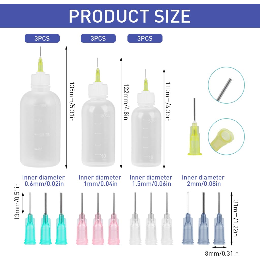 HASTHIP Needle Tip Glue Bottles Set for Craft Projects with 41pcs and Blunt Tips | Plastic Squeeze Applicators