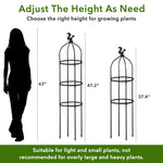 HASTHIP® 120CM Trellis for Climbing Plants, Plastic Climber Support for Plants, Adjustable Connectable Round Plant Support Sticks, Plant Support for Climbers, for Clematis, Roses, Tomatoes, Ivy