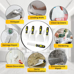 HASTHIP Putty Scraper Set for Drywall Repair featuring Anti Slip Handles and 5 Stainless Steel Blades