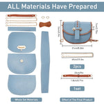 HASTHIP DIY Leather Shoulder Bag Kit for Beginners with Pre Cut Pieces and Metal Chain | Blue Handmade Purse Making Set